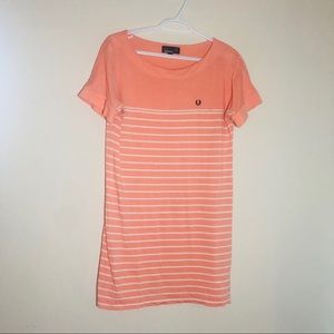 Creamsicle Fred Perry striped T-shirt dress/tunic